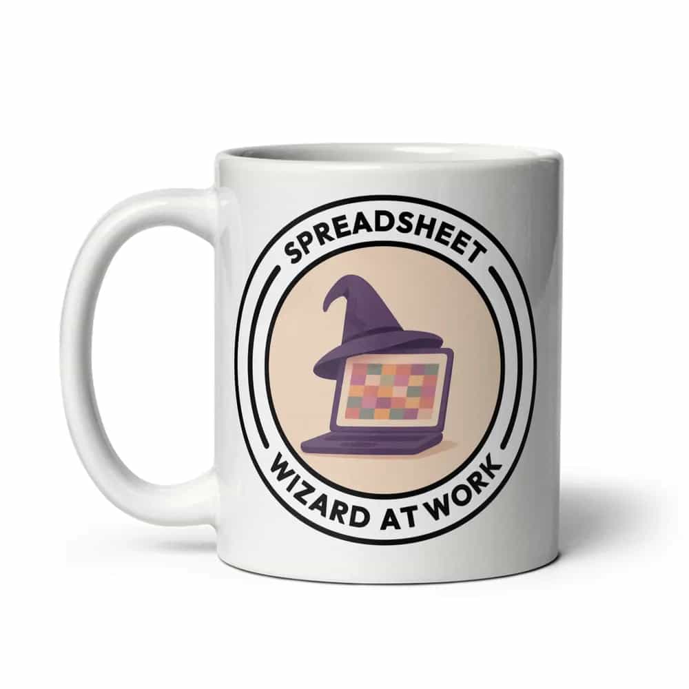 Spreadsheet Wizard At Work, Mug