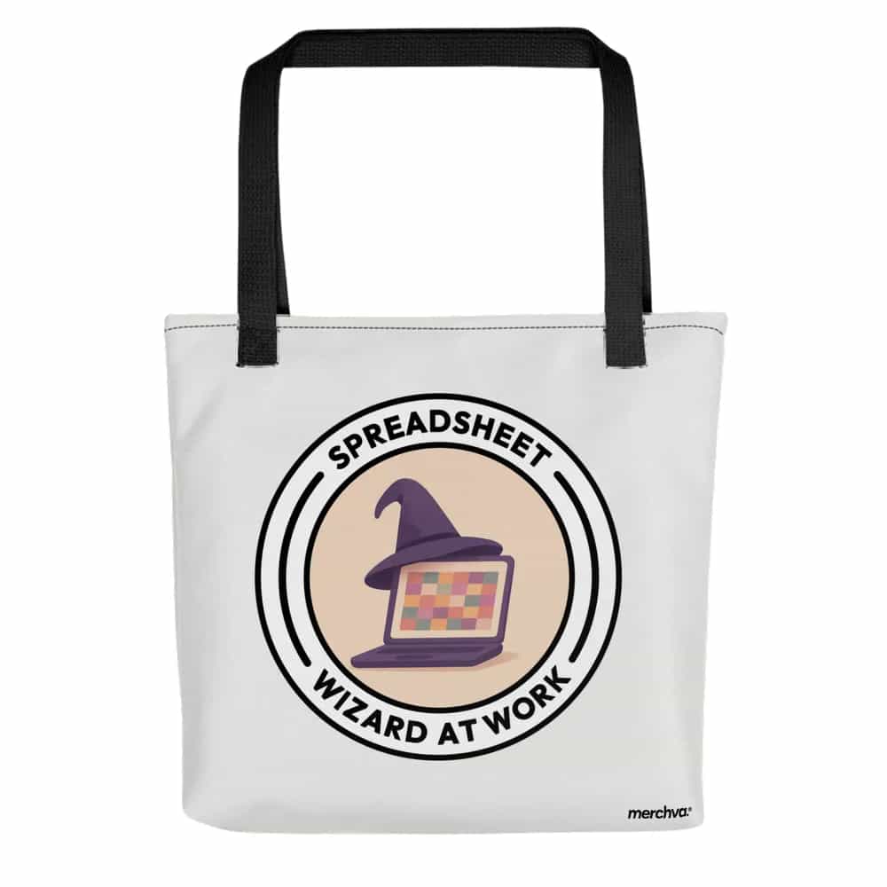 Spreadsheet Wizard At Work, Tote Bag