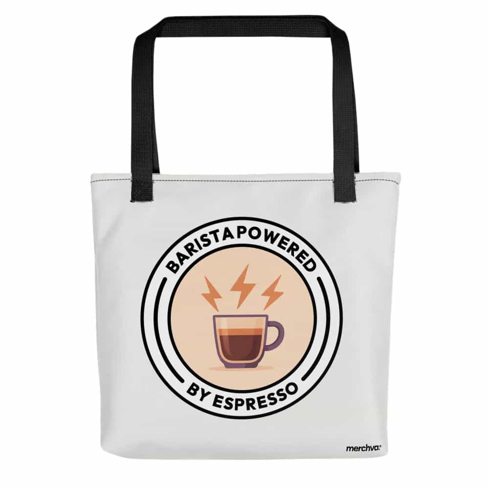 Barista Powered By Espresso, Tote Bag