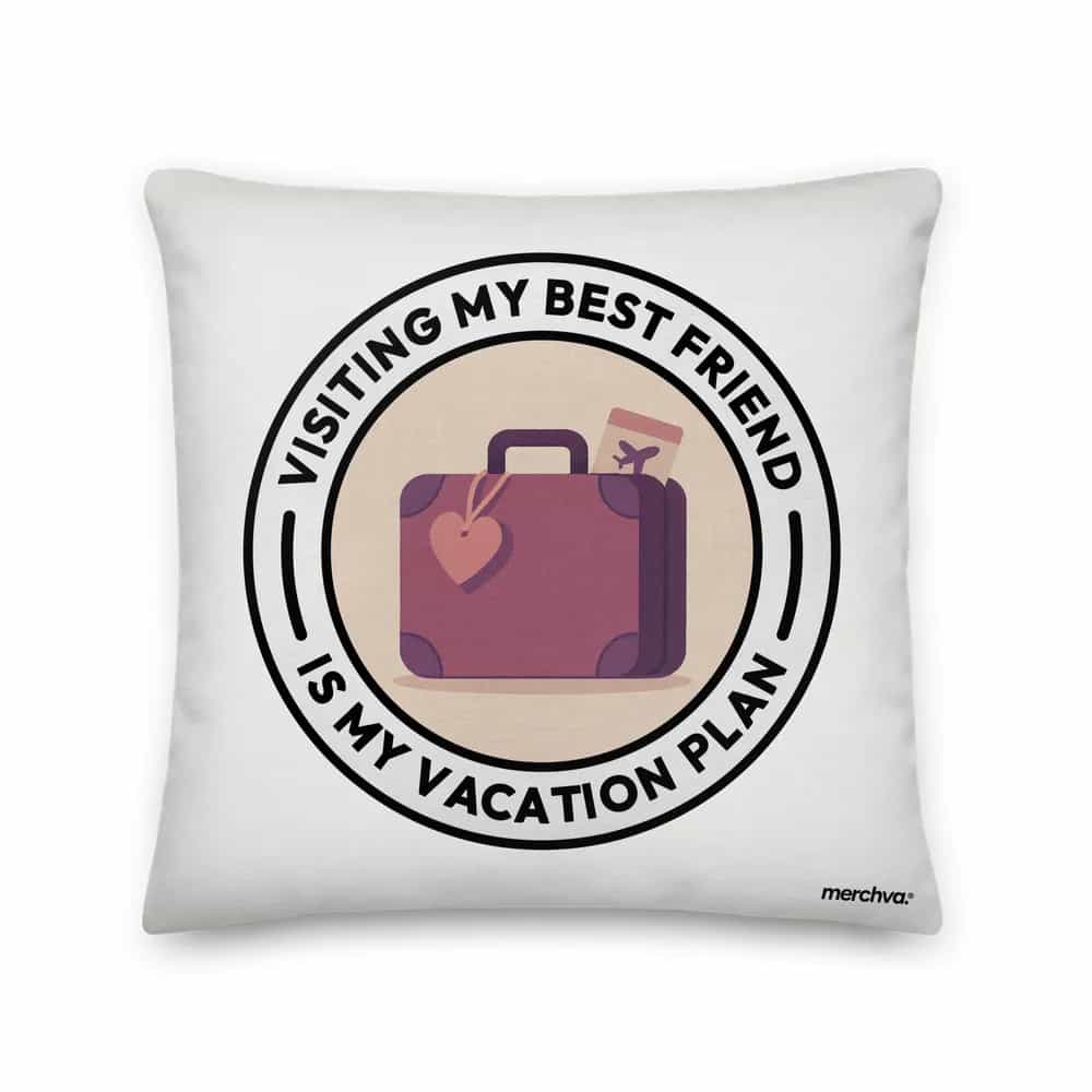Visiting My Best Friend Is My Vacation Plan, Pillow