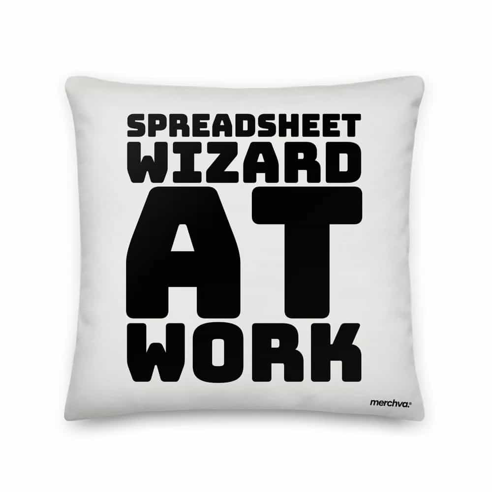 Spreadsheet Wizard At Work, Pillow